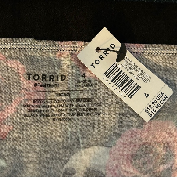 NWT Torrid Curve cotton/spandex thong panty, Torrid size 4 - Picture 3 of 3